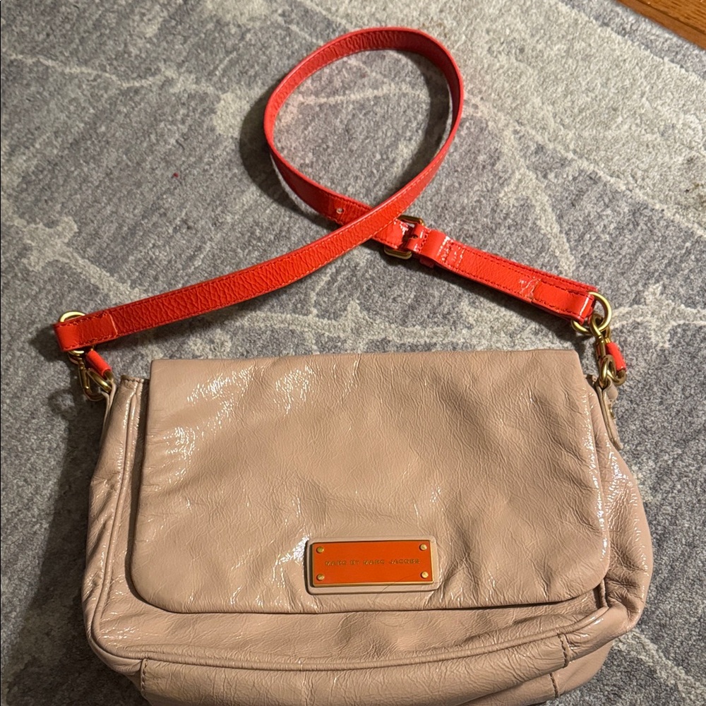 Marc by Marc Jacobs Lea glazed nude leather Crossbody Bag